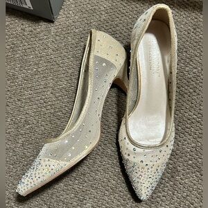 de blossom collection mesh sparkle heels